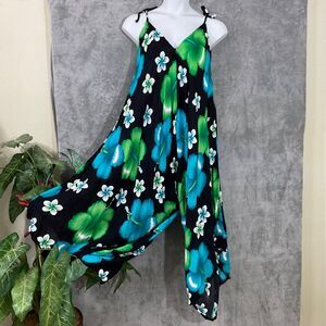 Island Style Tropical floral harem strappy romper one size fits most ,Travel